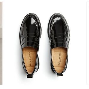 Kelsi Dagger Lens All Black Leather Loafers 6.5